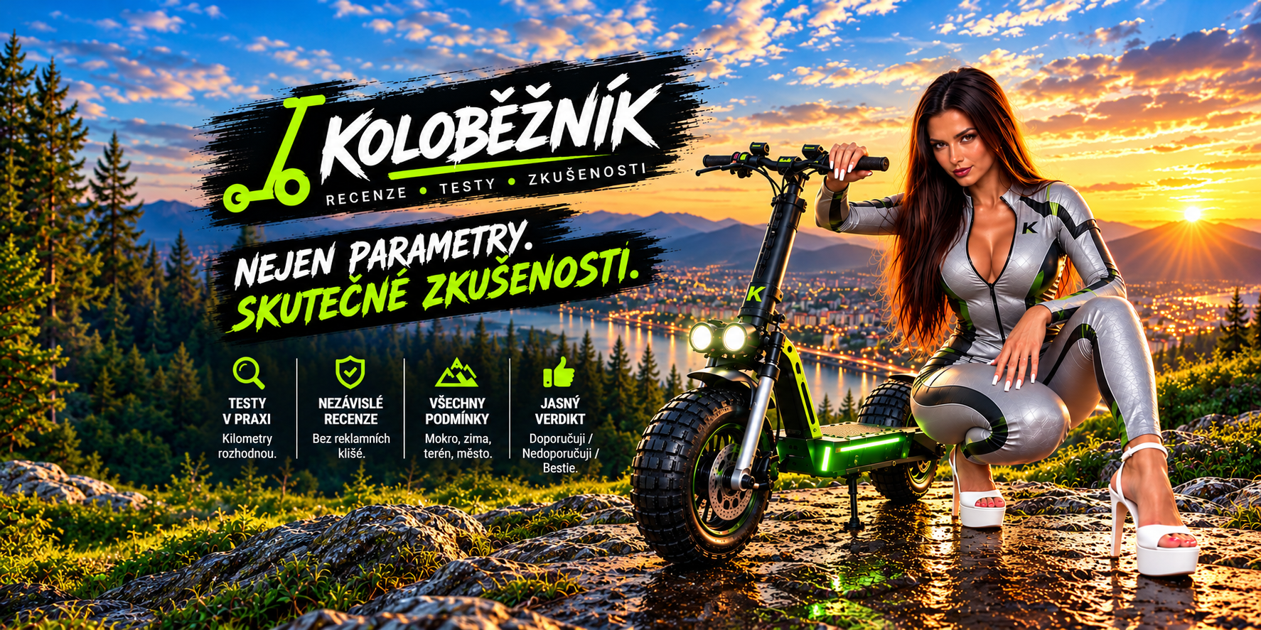 Koloběžka v přírodě